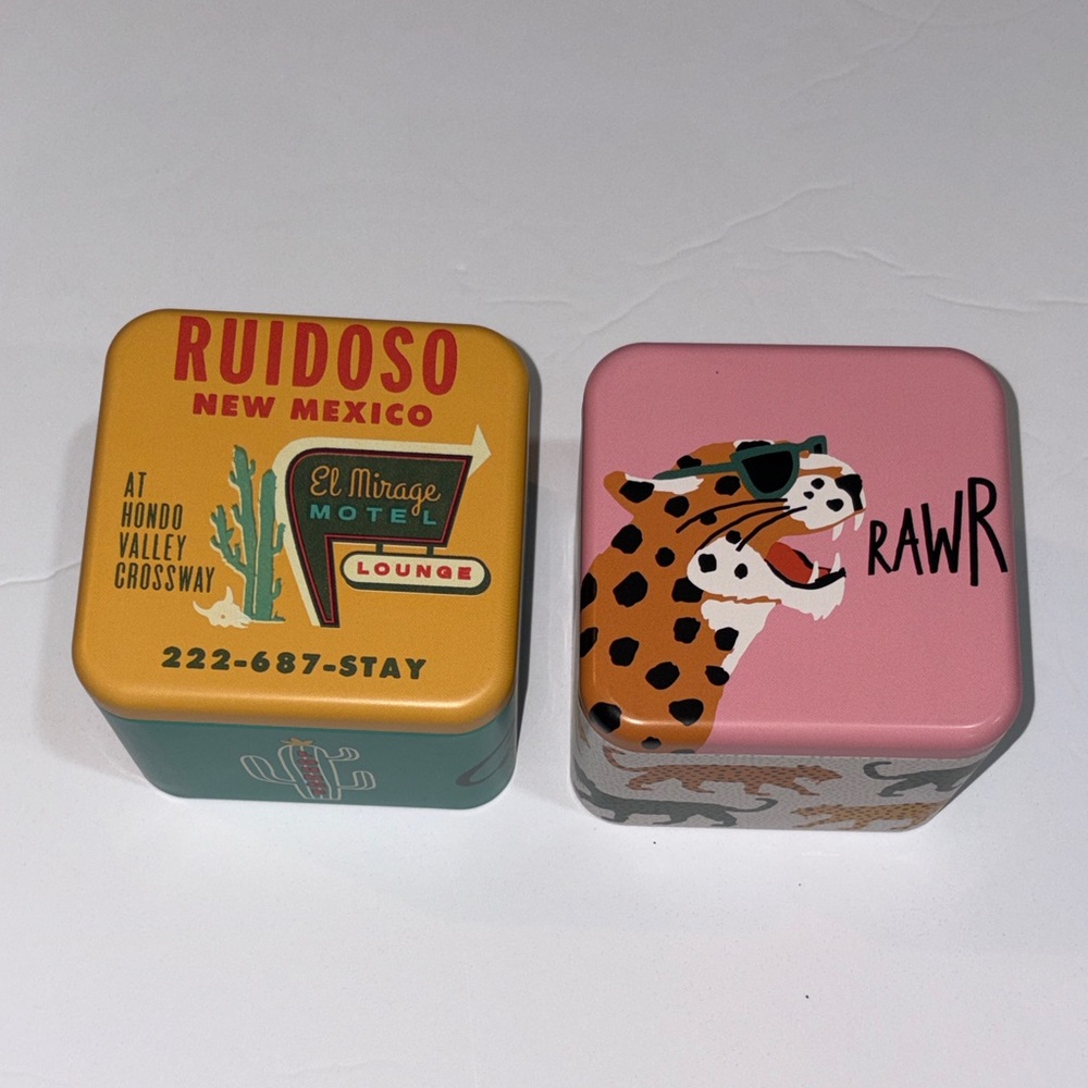 Fossil Tin Watch Box Lot of 2